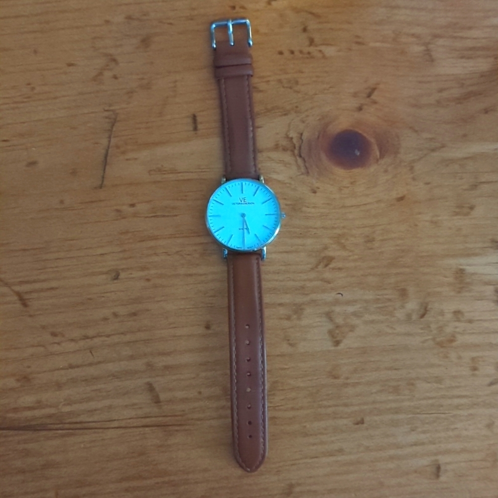 Victoria Emerson leather strap watch